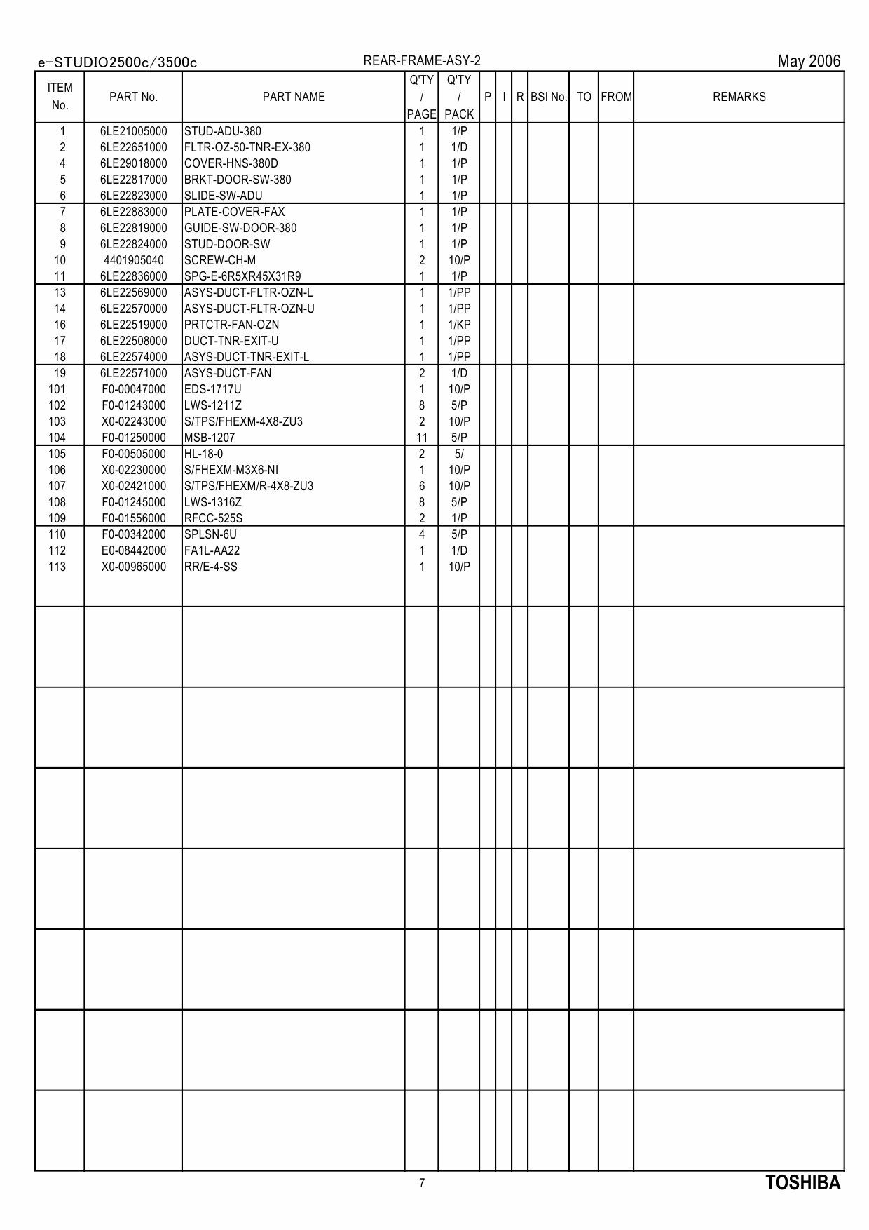 TOSHIBA e-STUDIO 2500C 3500C Parts List Manual-5